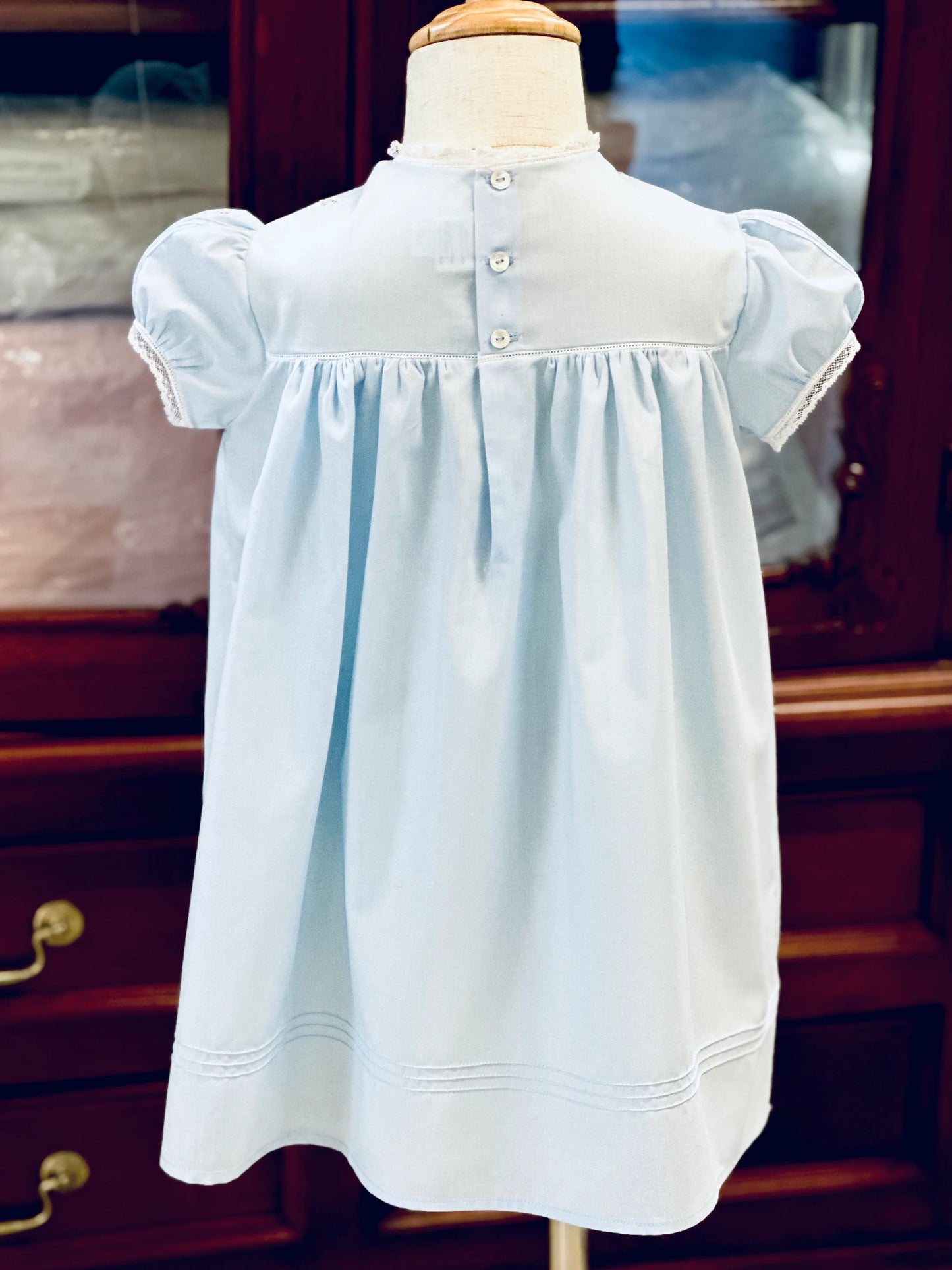 Lacy's Heirloom Tuck Dress with Hand Embroidery