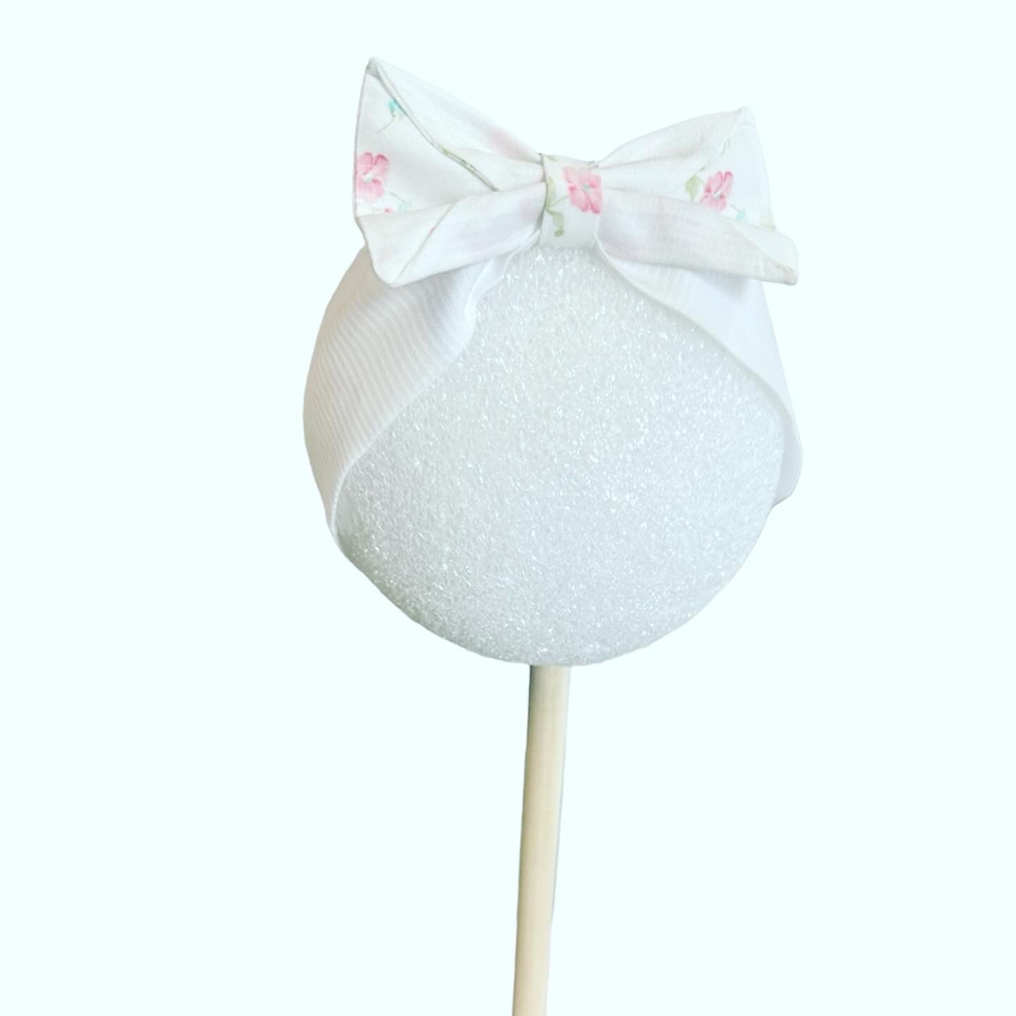 Piper's Heirloom Bubble with Headband Bow, hand shadow embroidery, handmade, 12 Months