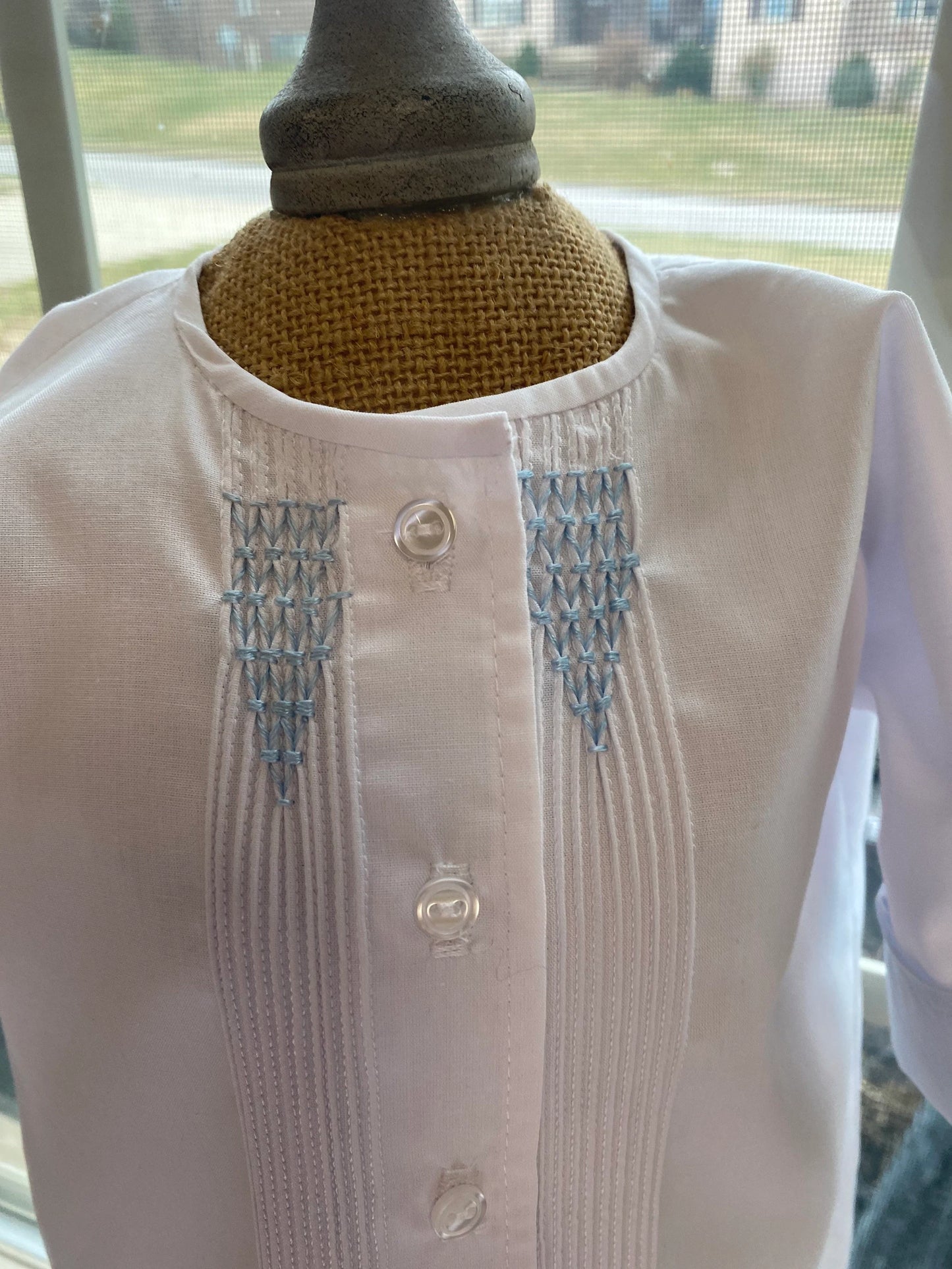 Baby boy pintucked day gown and bonnet, pintuck smocking, Baby homecoming outfit, Photo Shoot, Baptism Gown, Baby Dedication Gown,