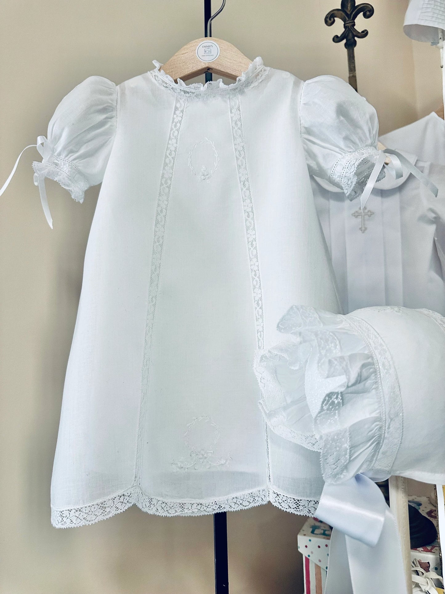 Shiloh Heirloom Baby Dress and Bonnet